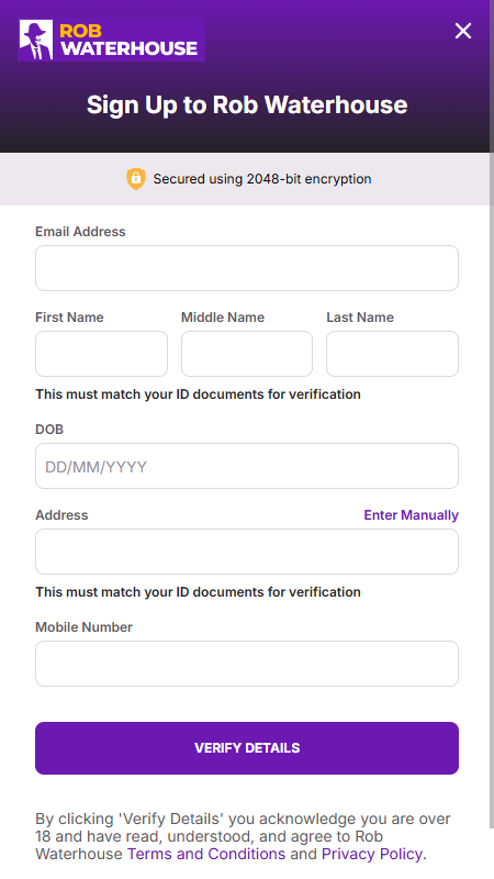 Rob Waterhouse registration account