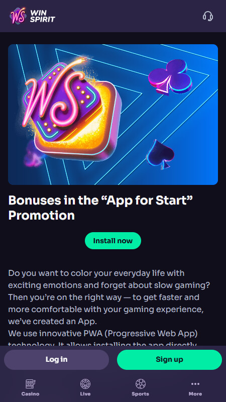 Winspirit mobile app