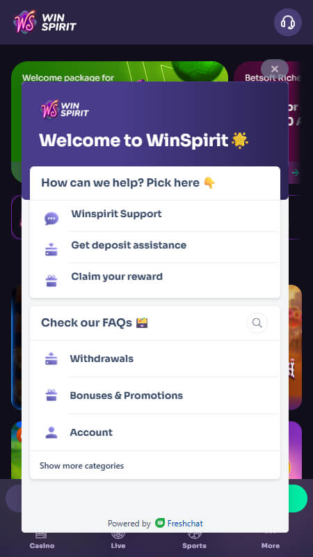 Winspirit technical support