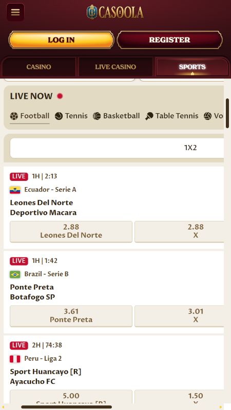 Live sports betting in Casoola, Hungary