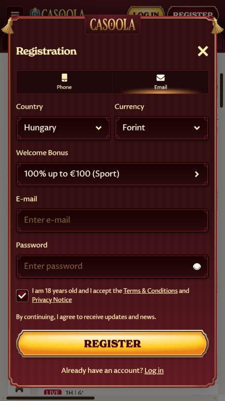 How to register in Casoola Hungary