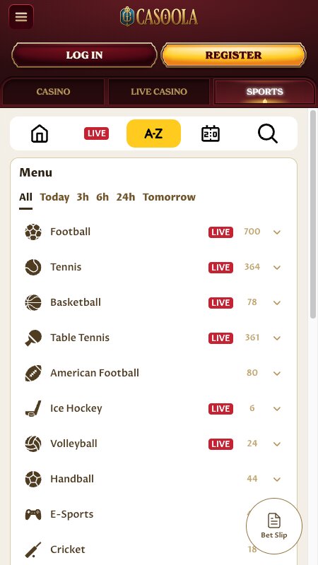 Casoola sports betting interface