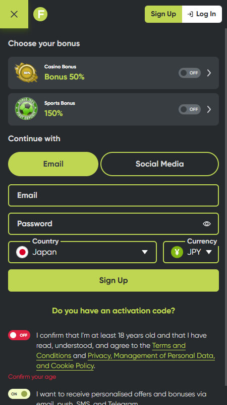 Fresh Registration Japan