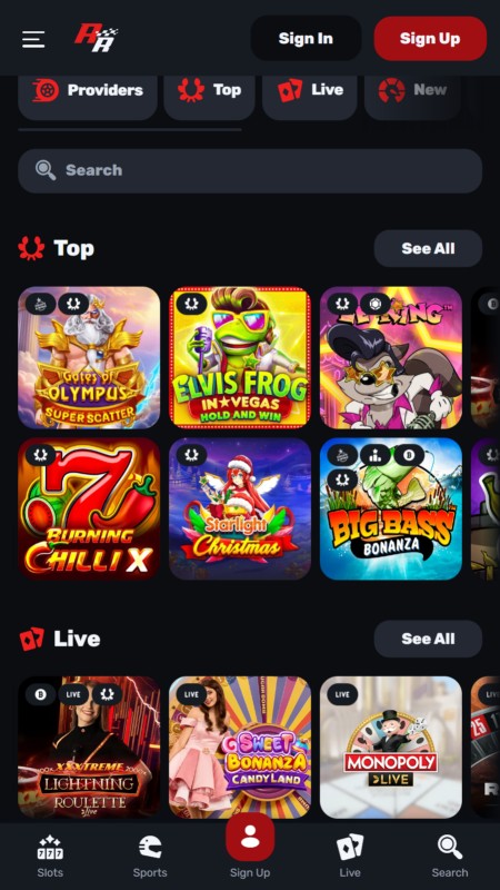 Redracer casino games