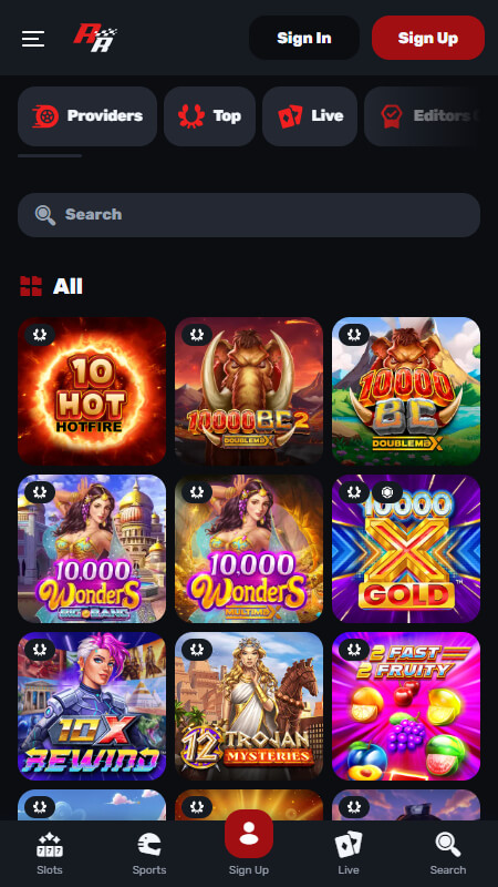 Redracer all casino games