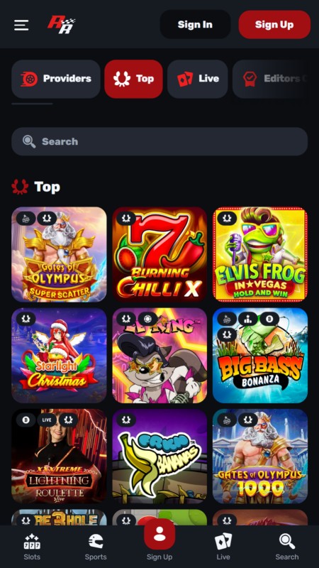 Redracer top casino games