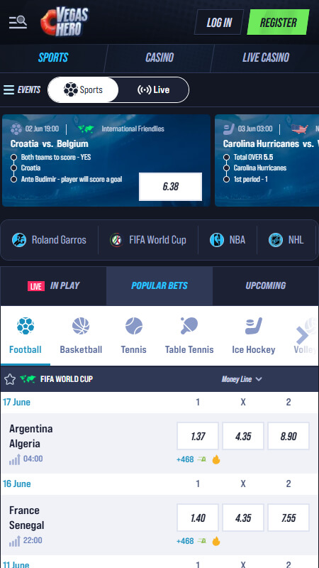 VegasHero sports