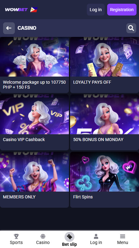 WowBet casino bonuses Philippines