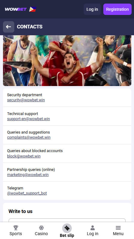 WowBet support contacts Philippines