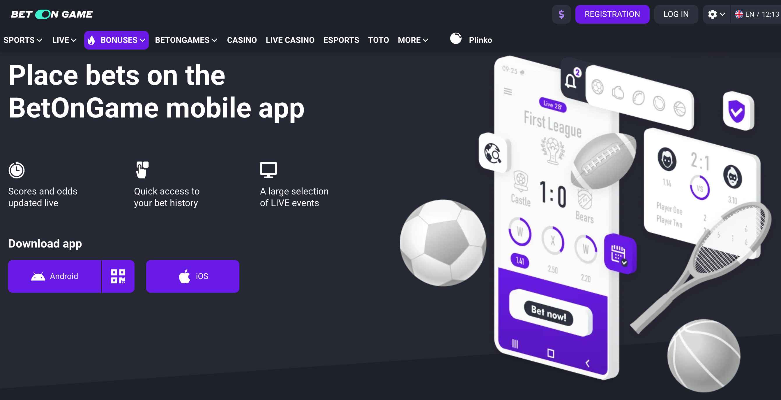 betongam mobile app desktop